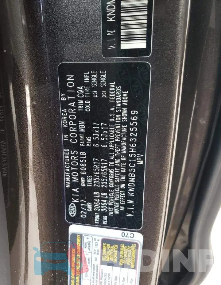 KNDMB5C15H6325569 Photo# 12
