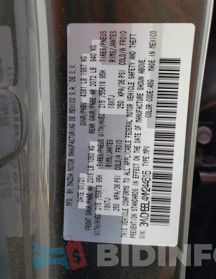 3MVDMBBL4MM244616 Photo# 13