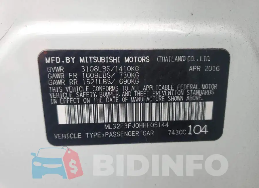 ML32F3FJ0HHF05144 Photo# 12