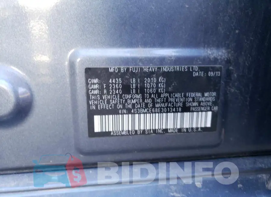 4S3BMCE68E3013418 Photo# 12