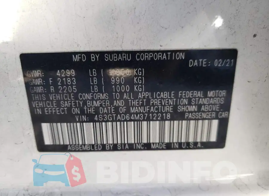 4S3GTAD64M3712218 Photo# 13