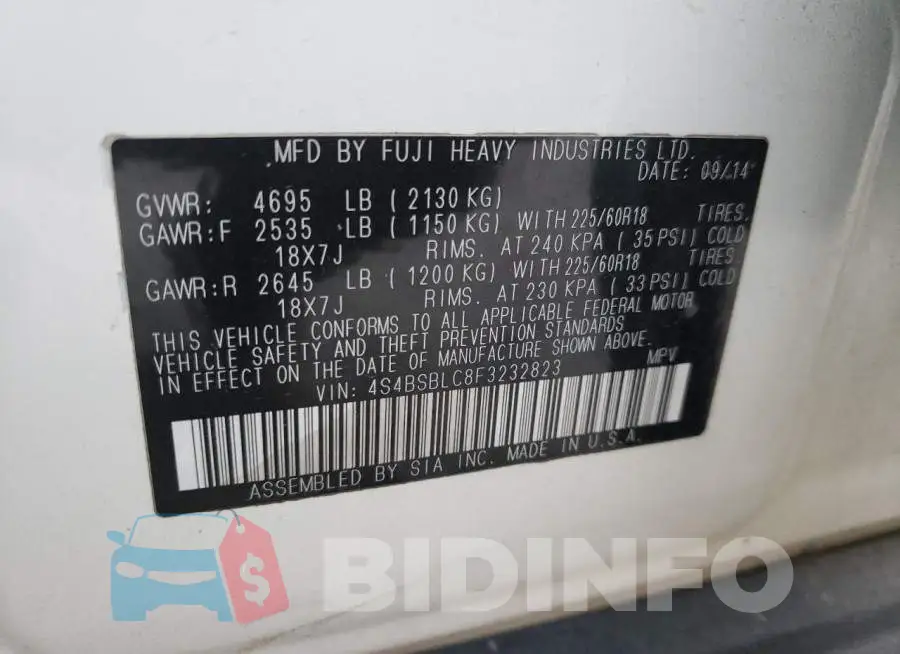 4S4BSBLC8F3232823 Photo# 13
