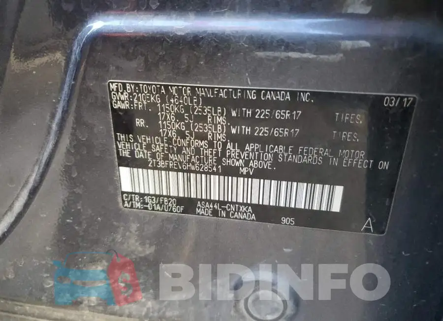 2T3BFREV6HW628541 Photo# 12