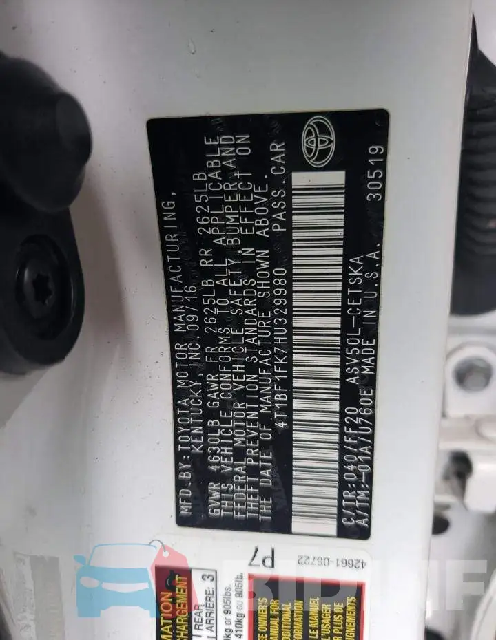 4T1BF1FK7HU329980 Photo# 12