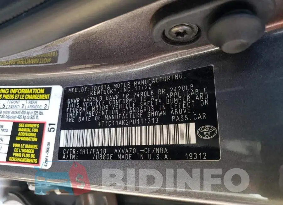 4T1C11AK2PU111213 Photo# 12