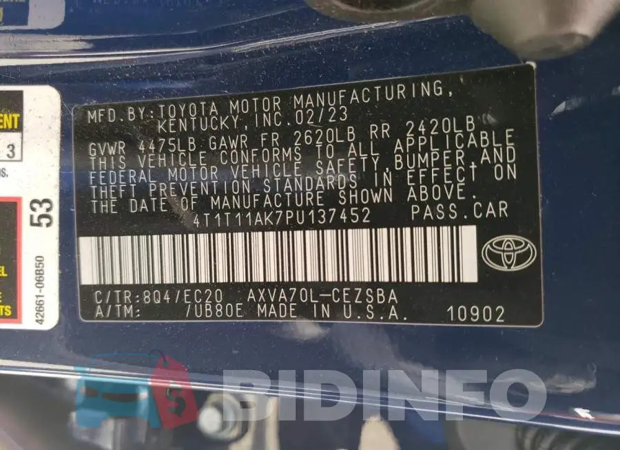 4T1T11AK7PU137452 Photo# 13