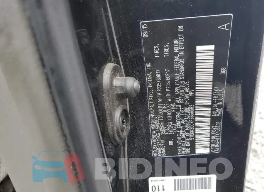 5TDKK3DCXFS656592 Photo# 13