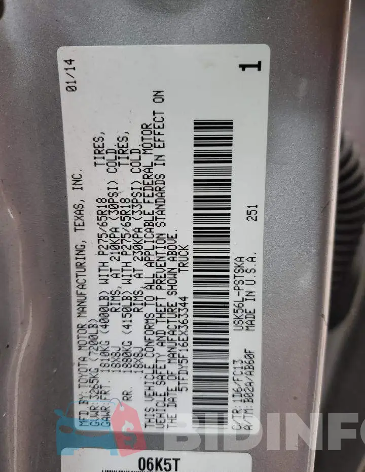 5TFDY5F16EX363344 Photo# 12