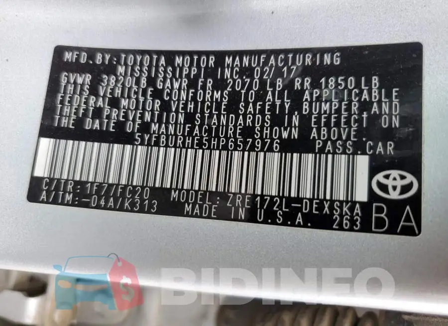 5YFBURHE5HP657976 Photo# 12