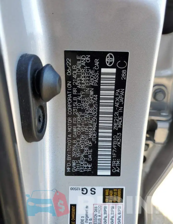 JTDEPMAE5N3025744 Photo# 12