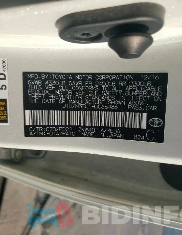 JTDZN3EU1HJ066486 Photo# 12