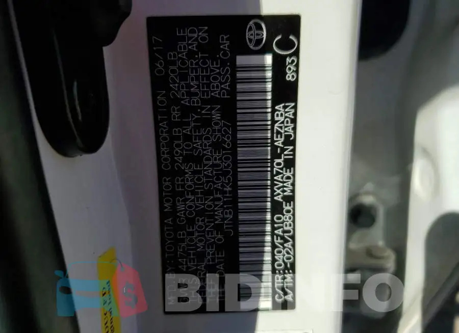 JTNB11HK5J3016627 Photo# 12