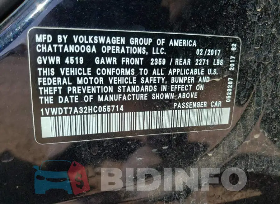 1VWDT7A32HC055714 Photo# 12