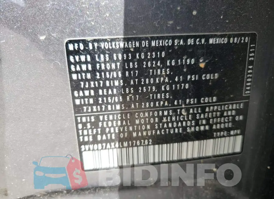 3VV0B7AX4LM176762 Photo# 12