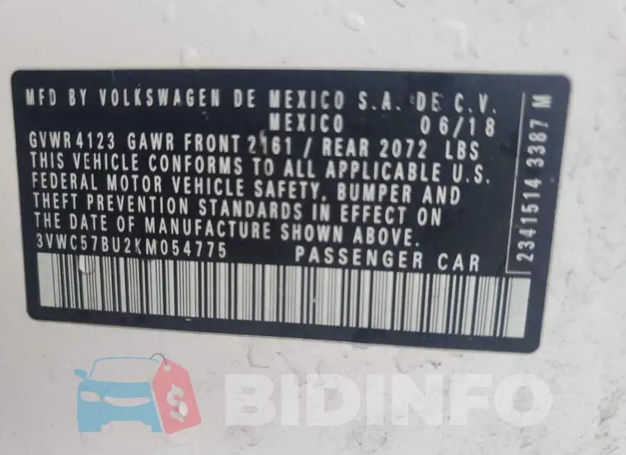 3VWC57BU2KM054775 Photo# 12