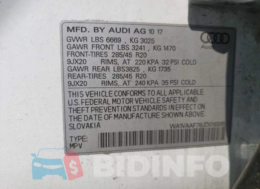 WA1VAAF78JD019395 Photo# 13