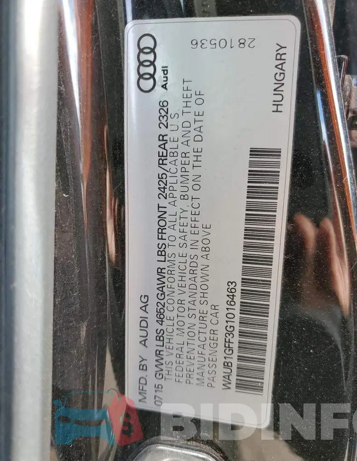 WAUB1GFF3G1016463 Photo# 12