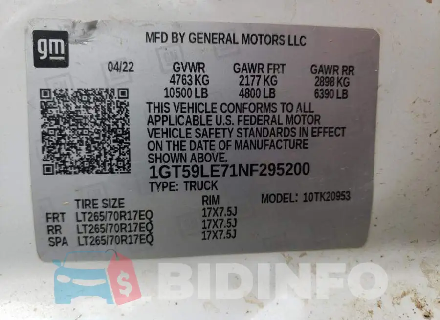 1GT59LE71NF295200 Photo# 12