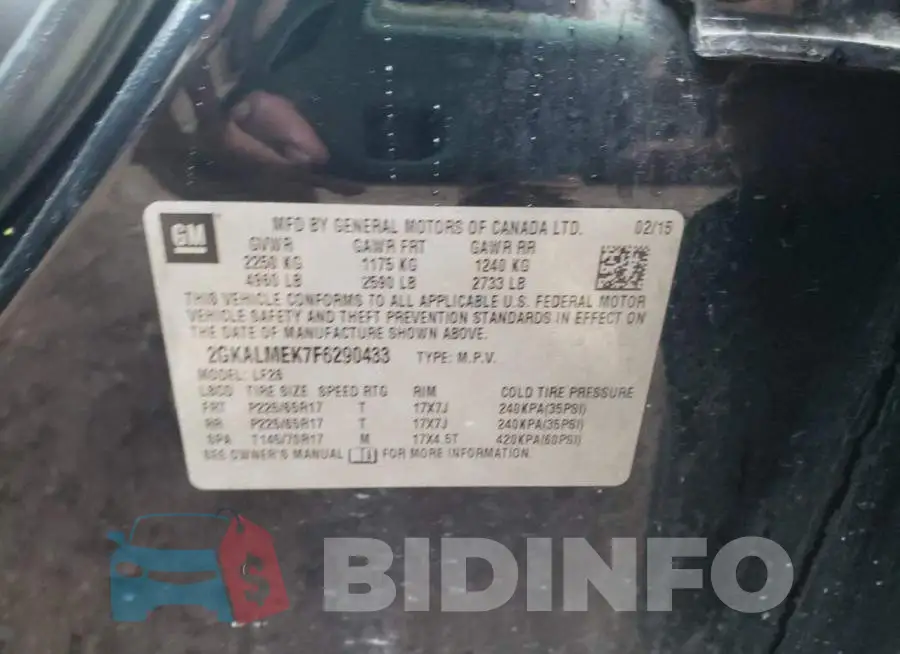 2GKALMEK7F6290433 Photo# 13