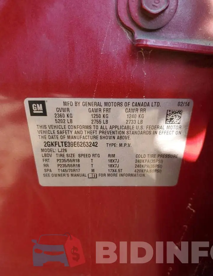 2GKFLTE39E6263242 Photo# 12