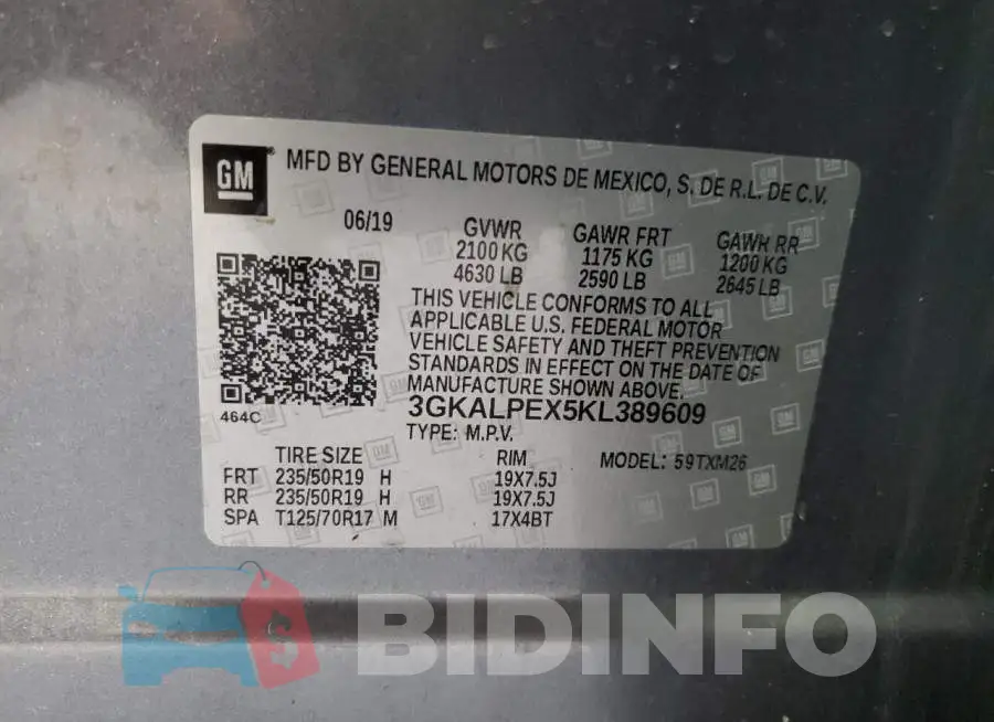 3GKALPEX5KL389609 Photo# 13