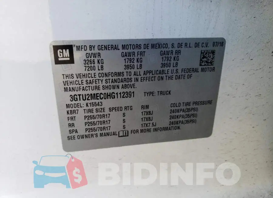 3GTU2MEC0HG112391 Photo# 12
