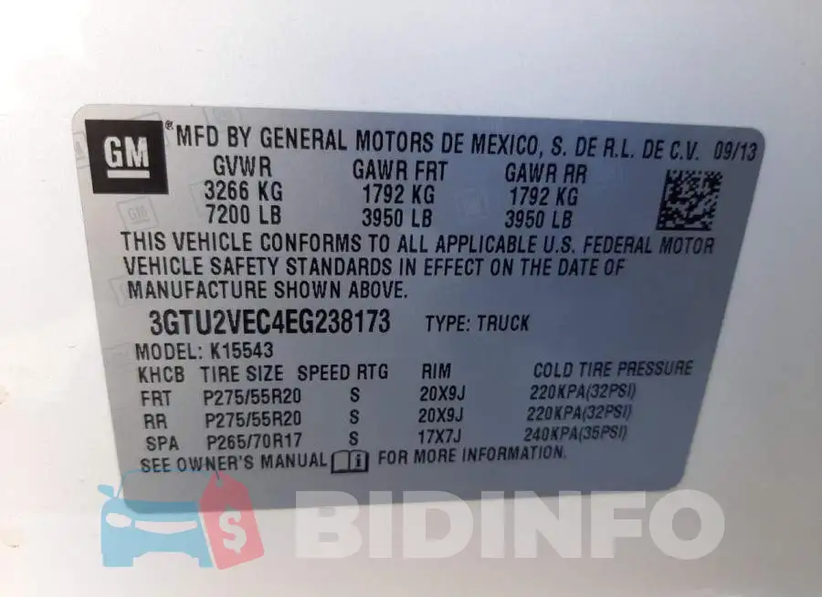 3GTU2VEC4EG238173 Photo# 10