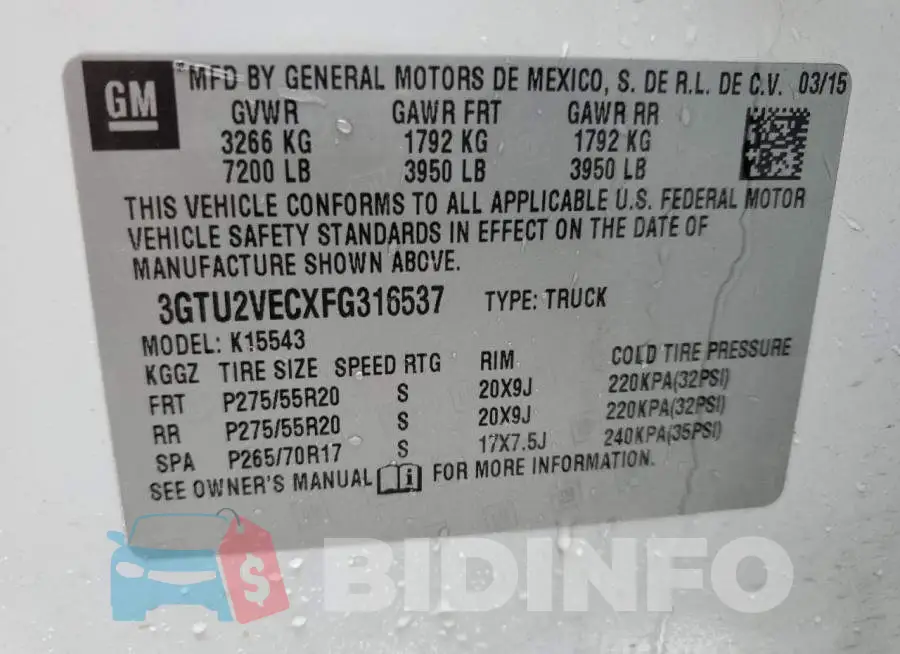 3GTU2VECXFG316537 Photo# 12