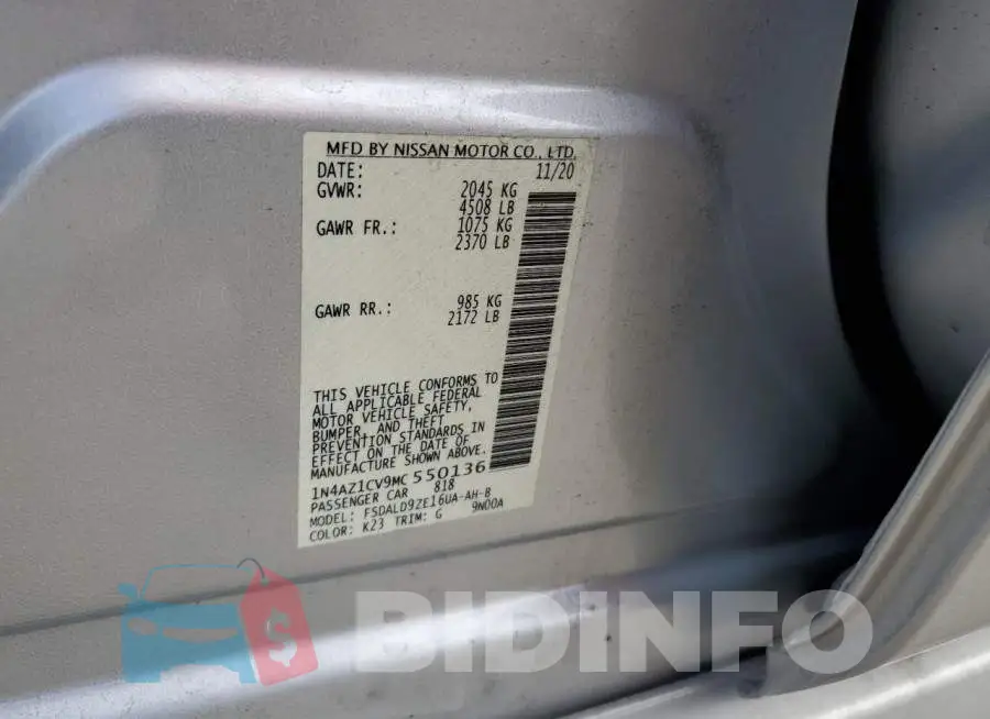 1N4AZ1CV9MC550136 Photo# 12