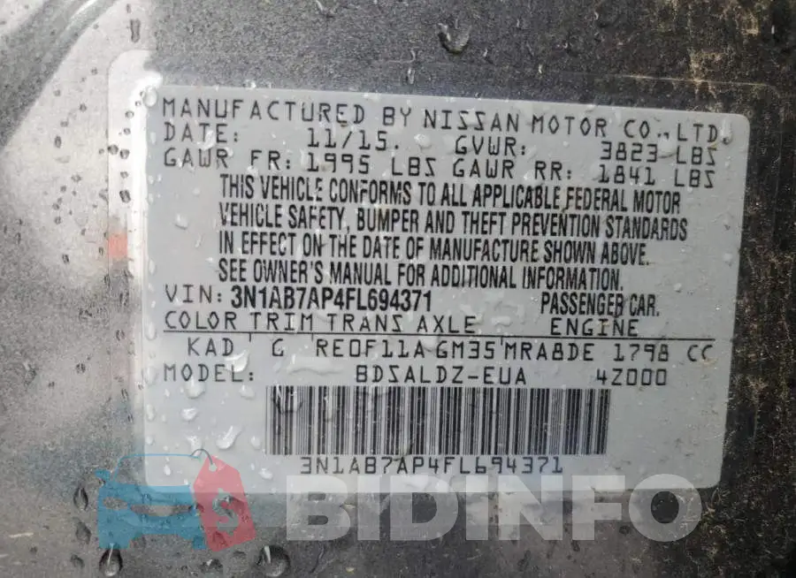 3N1AB7AP4FL694371 Photo# 12