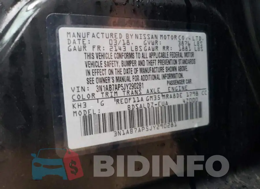 3N1AB7AP5JY290281 Photo# 12