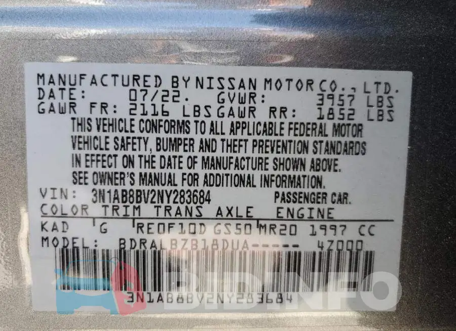 3N1AB8BV2NY283684 Photo# 12
