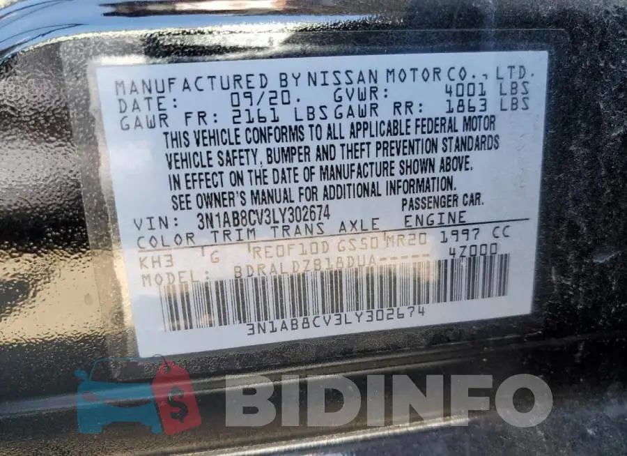 3N1AB8CV3LY302674 Photo# 12