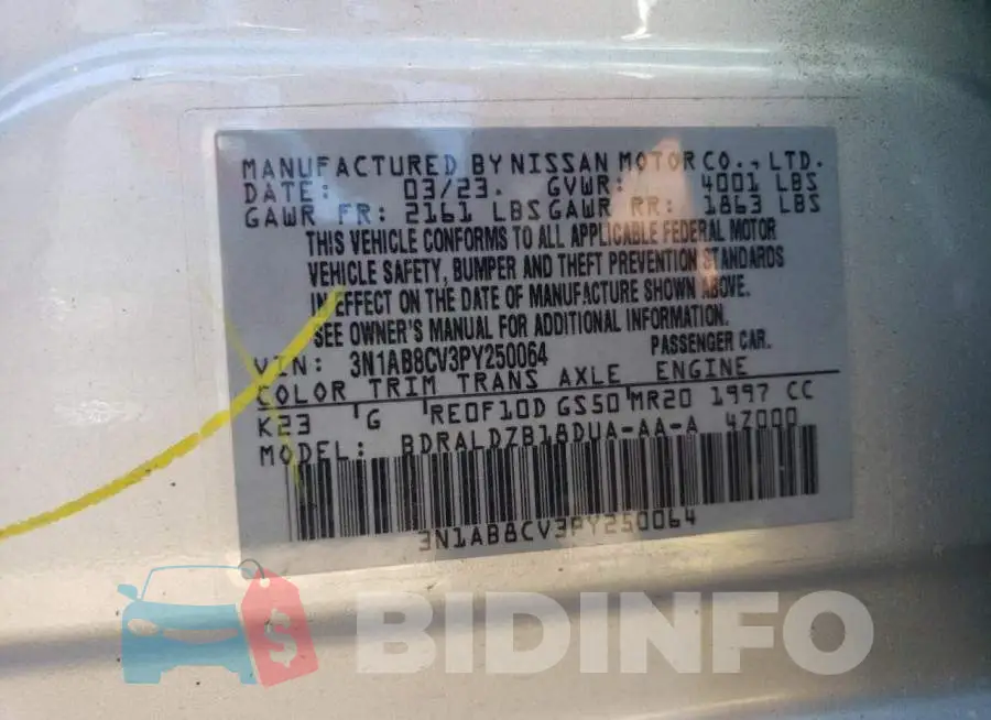 3N1AB8CV3PY250064 Photo# 12