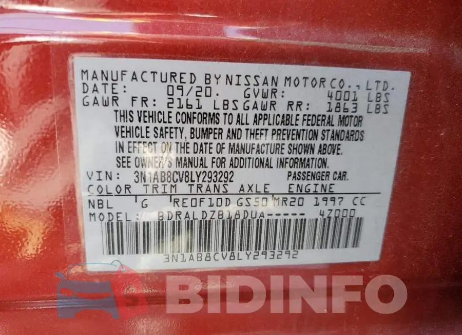 3N1AB8CV8LY293292 Photo# 12