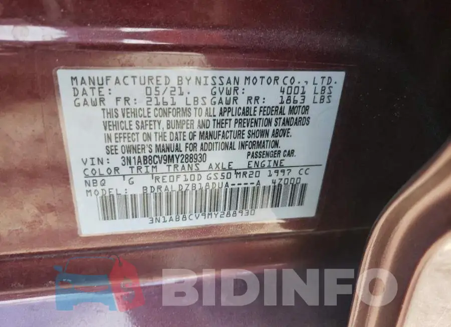 3N1AB8CV9MY288930 Photo# 12