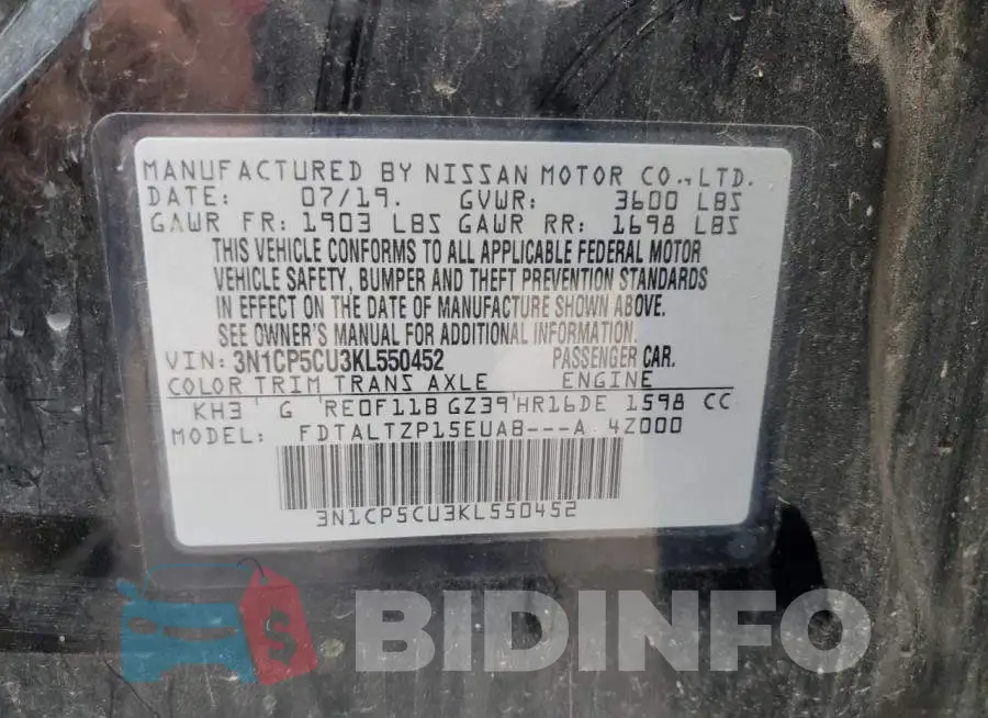 3N1CP5CU3KL550452 Photo# 12