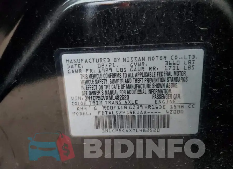 3N1CP5CVXML482520 Photo# 13