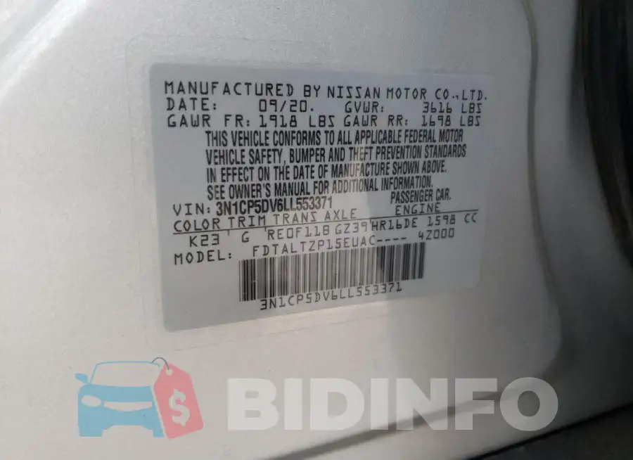 3N1CP5DV6LL553371 Photo# 13