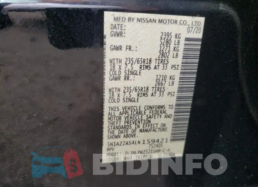 5N1AZ2AS4LN159421 Photo# 13
