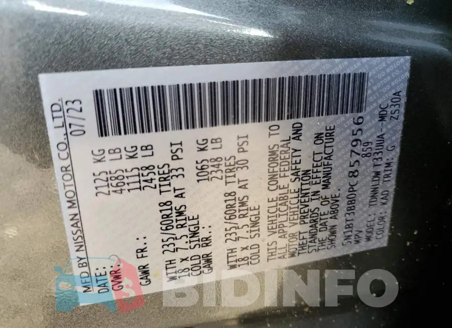 5N1BT3BB0PC857956 Photo# 13