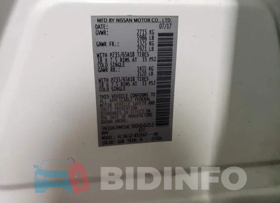 5N1DR2MM1HC906602 Photo# 14