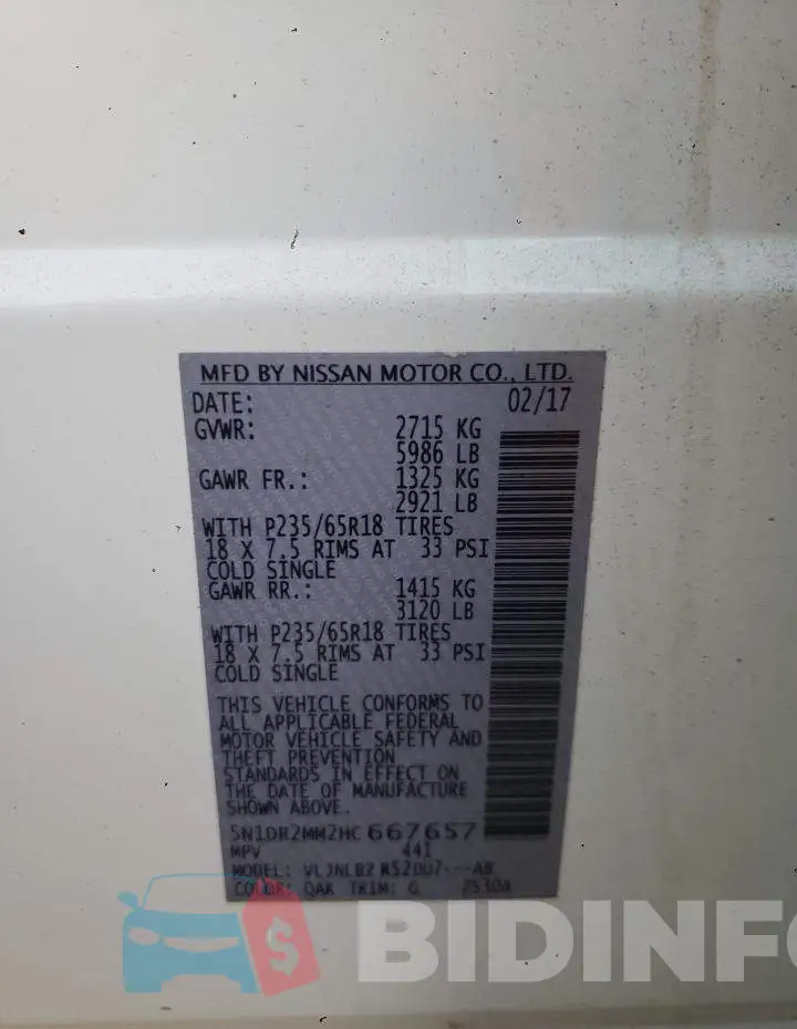 5N1DR2MM2HC667657 Photo# 12