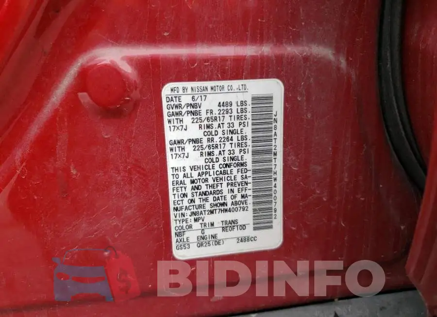 JN8AT2MT7HW400792 Photo# 13