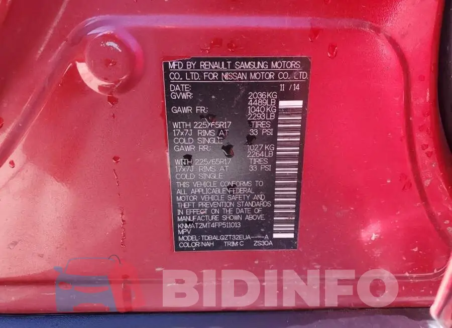 KNMAT2MT4FP511013 Photo# 14