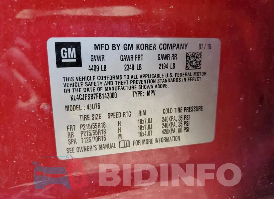 KL4CJFSB7FB143000 Photo# 13