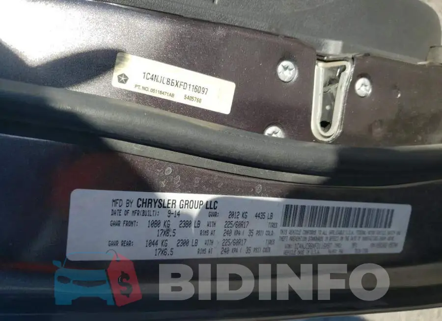 1C4NJCBBXFD116097 Photo# 13