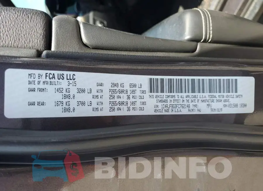 1C4RJFBG3FC762148 Photo# 13