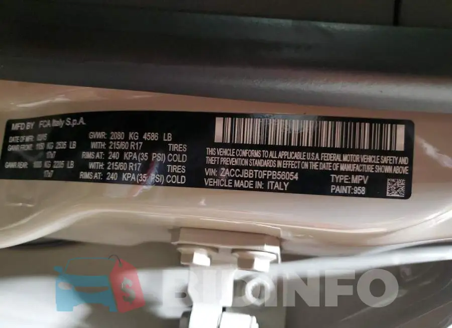 ZACCJBBT0FPB56054 Photo# 13