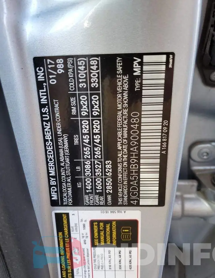 4JGDA5HB9HA900480 Photo# 12